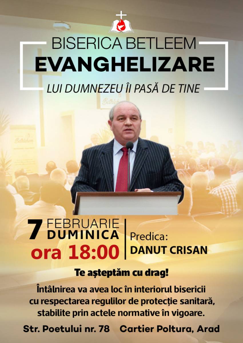 Dănuț Crișan la Biserica Betleem Arad