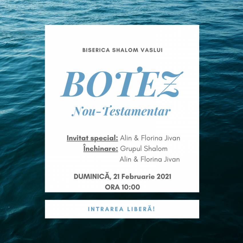 Botez la Biserica Shalom Vaslui ◉ Invitaţi: Alin & Florina Jivan