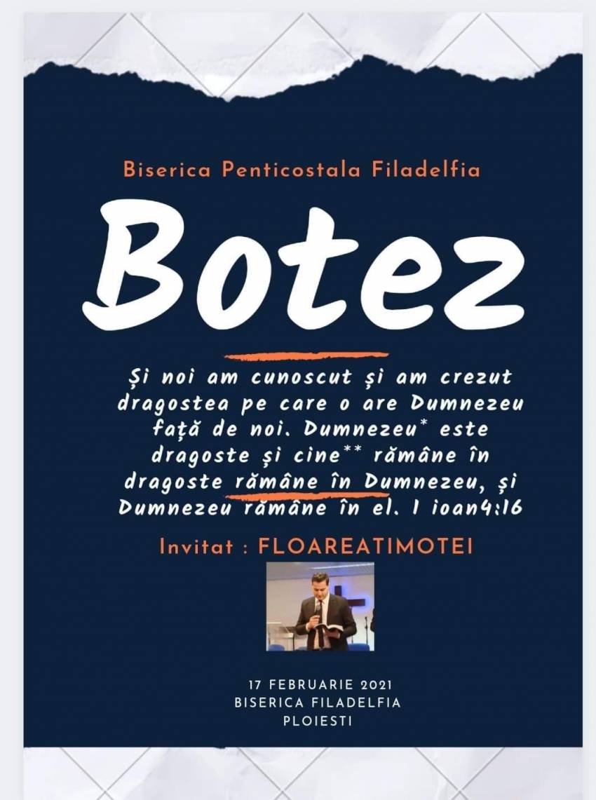 Botez la Biserica Filadelfia Ploieşti ◉ Invitat: Timotei Floarea