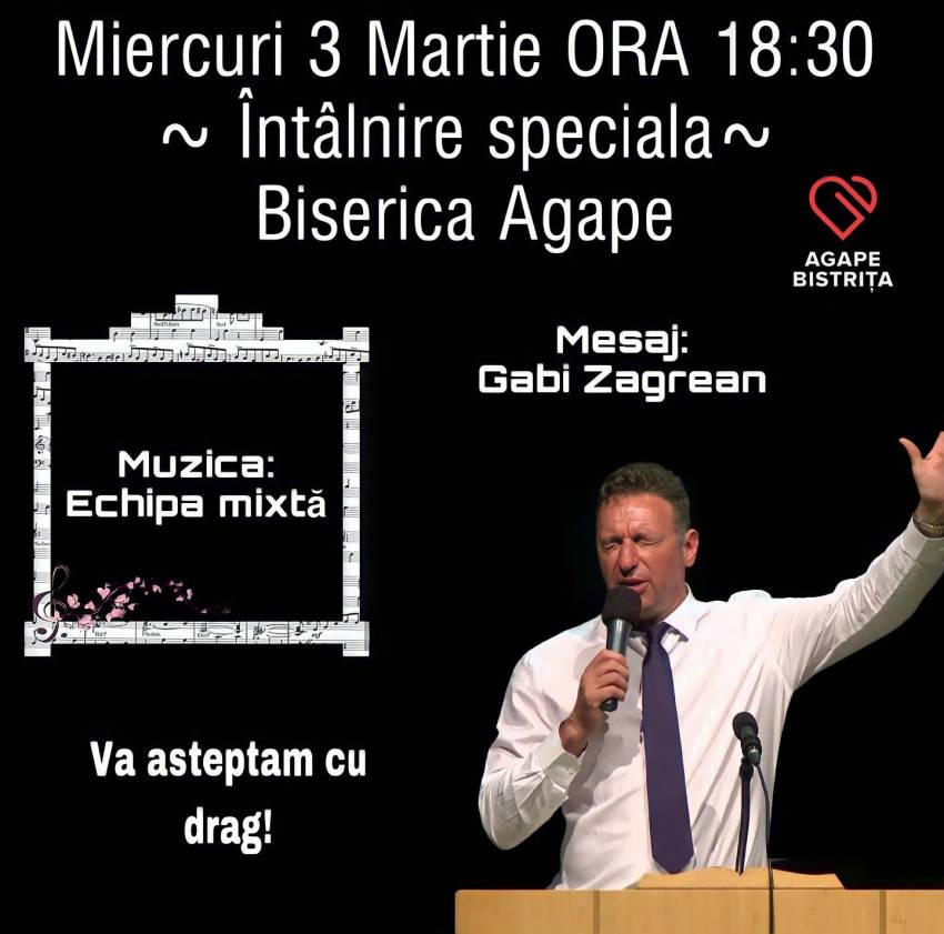 Gabi Zăgrean la Biserica Agape Bistriţa
