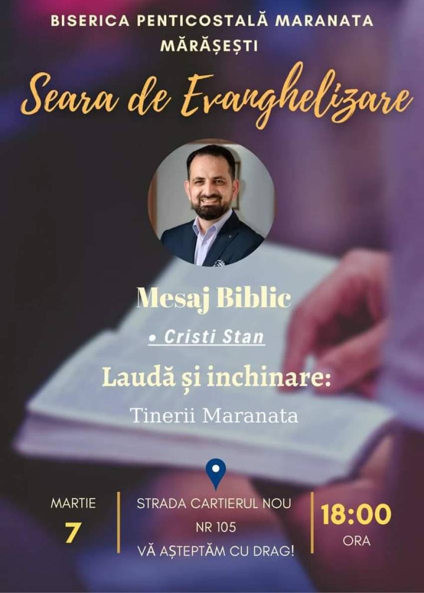 Evanghelizare cu Cristi Stan la Biserica Maranata Mărășești