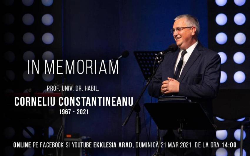 Serviciul comemorativ ținut în amintirea Prof. univ. dr. habil. Corneliu Constantineanu la Biserica Ekklesia Arad