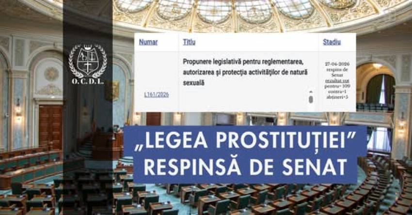 „Legea prostituției” respinsă de Senat