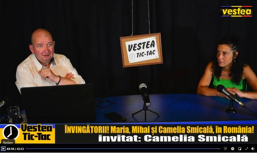 Camelia Smicală la Vestea Tic-Tac ◉ ÎNVINGĂTORII! Maria, Mihai și Camelia Smicală, în România!