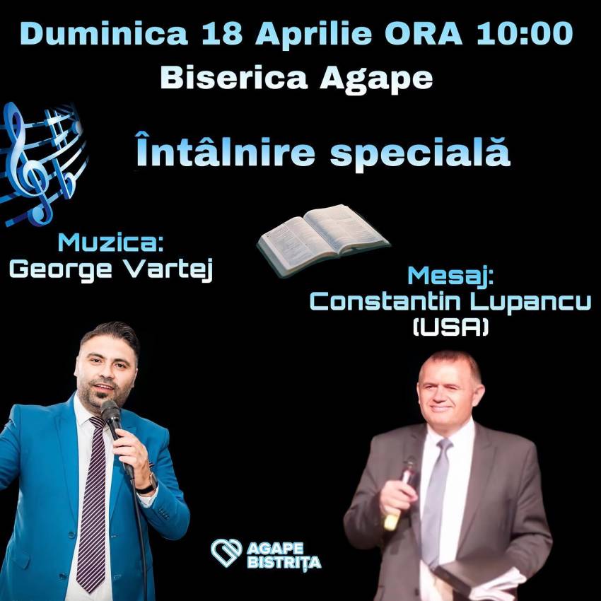 Constantin Lupancu și George Vârtej la Biserica Agape Bistrița