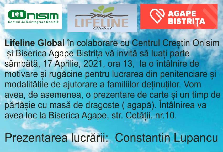 Întâlnire de motivare pentru lucrarea din penitenciare la Biserica Agape Bistrița