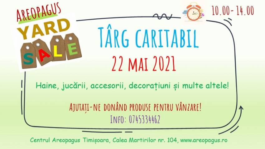 Târg caritabil la Centrul Areopagus Timișoara