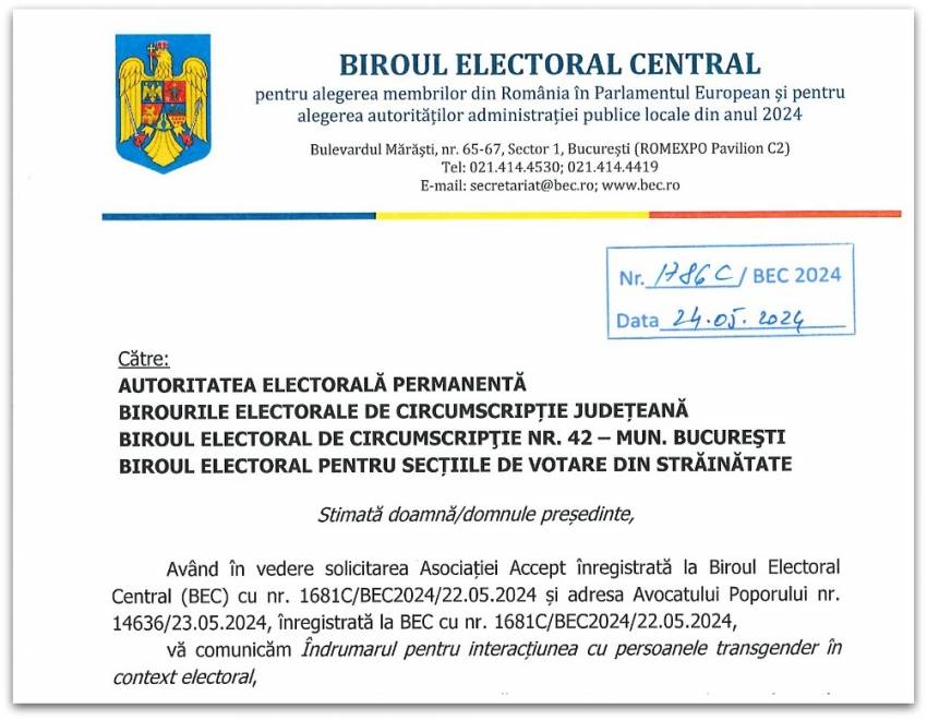 INEDIT! Măsuri speciale de protecție la votul din 9 iunie pentru persoanele transgender...
