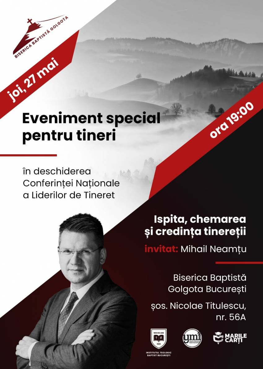Eveniment pentru tineri cu Mihai Neamțu Biserica Golgota București