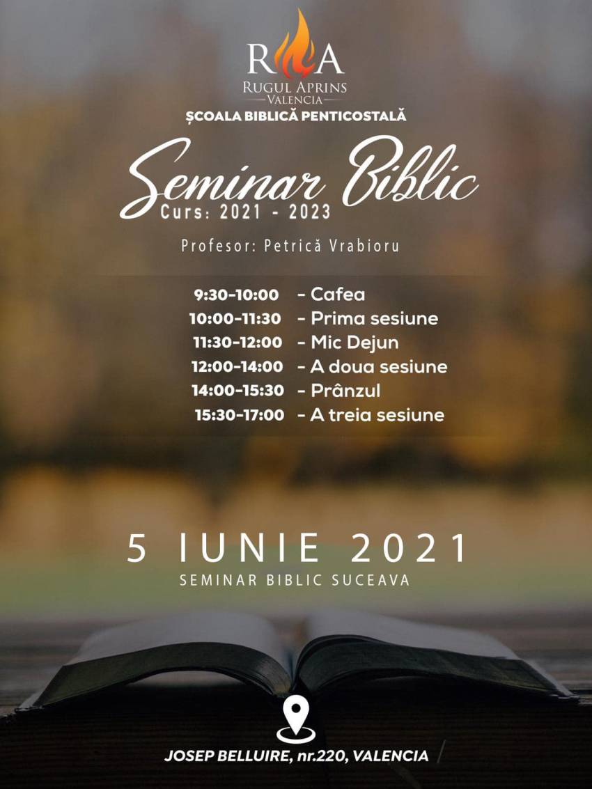 Seminar Biblic cu Petrică Vrăbioru la Biserica Rugul Aprins Valencia