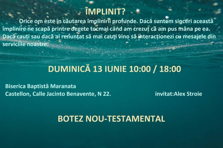 Botez la Biserica Maranata Castellon ◉ Invitat: Alex Stroie
