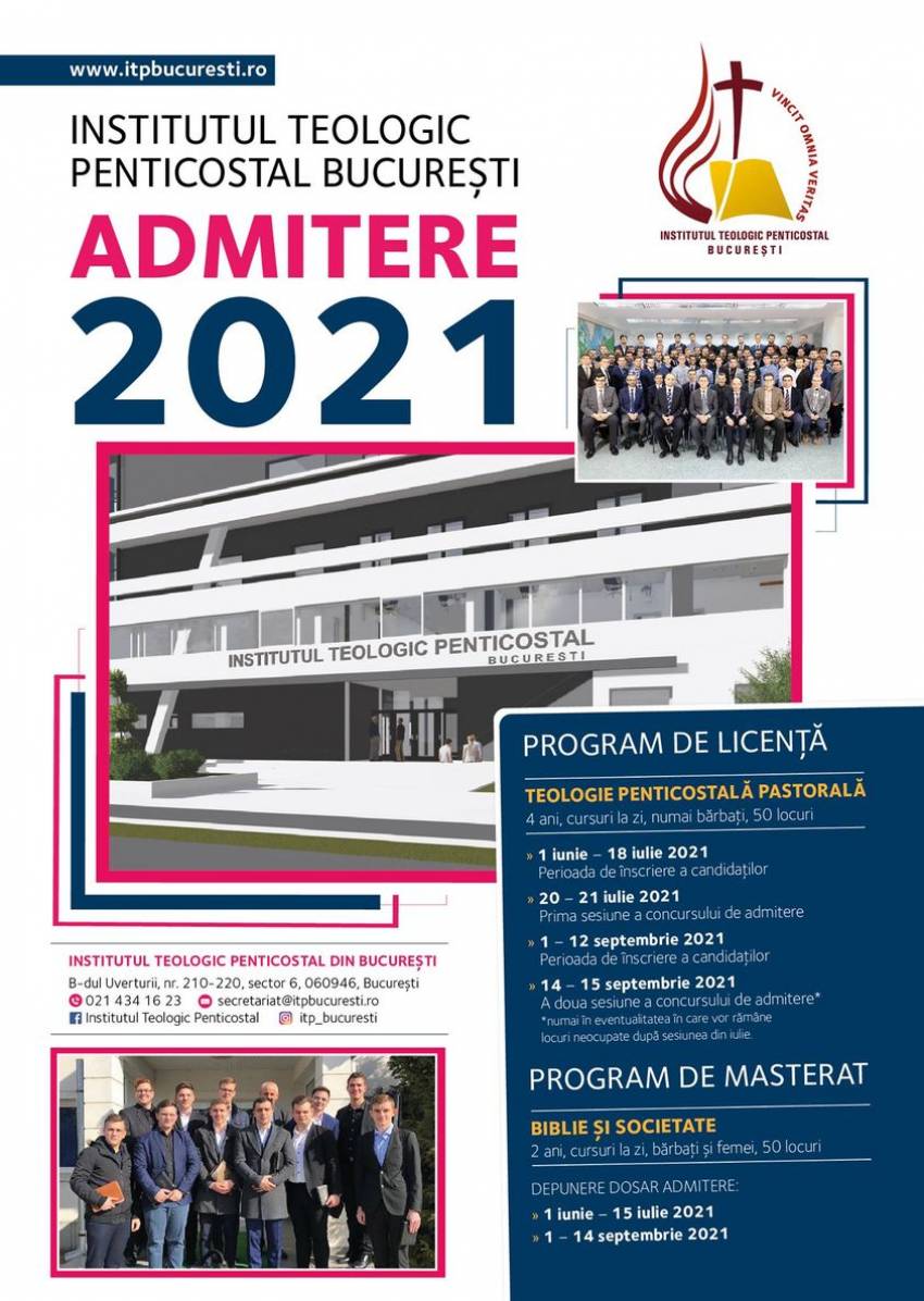Institutul Teologic Penticostal București ◉ Admitere 2021