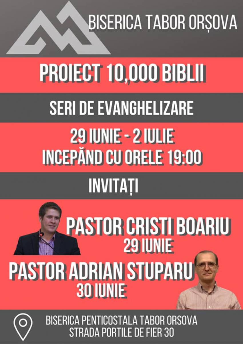 Cristi Boariu și Adrian Stuparu la Biserica Tabor Orșova