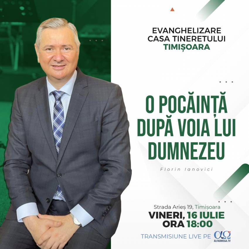 Evanghelizare cu Florin Ianovici la Casa Tineretului Timișoara