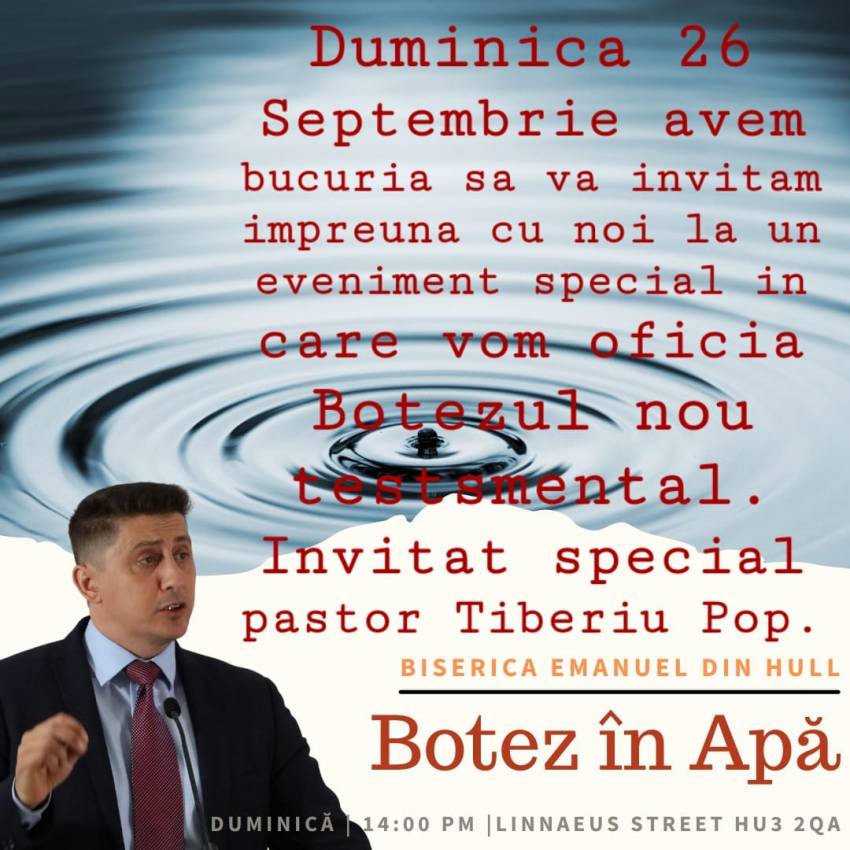 Botez la Biserica Emanuel Hull ◉ Invitat: Tiberiu Pop