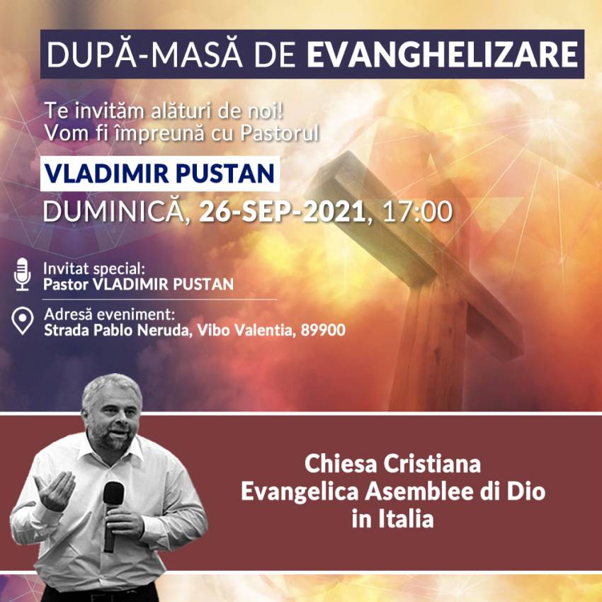 Evanghelizare cu Vladimir Pustan la Vibo Valentia, Italia
