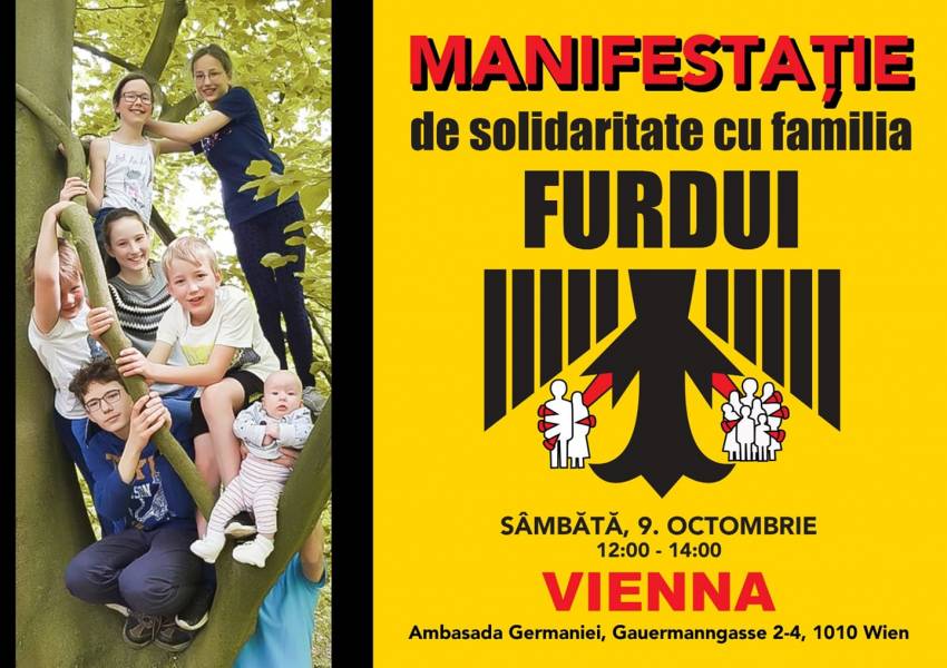 Manifestație de solidaritate cu familia Furdui la Viena
