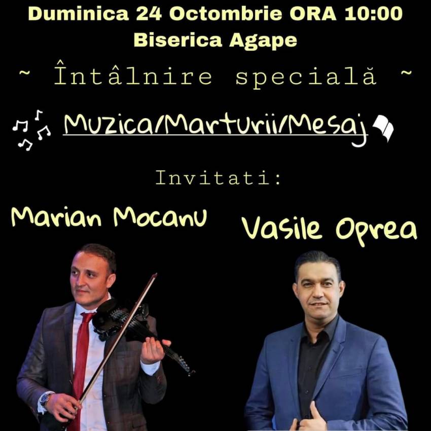 Marian Mocanu și Vasile Oprea la Biserica Agape Bistriţa