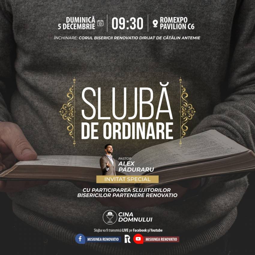 Slujbă de ordinare & Botez la Biserica Renovatio București ◉ Invitat: Alex Păduraru