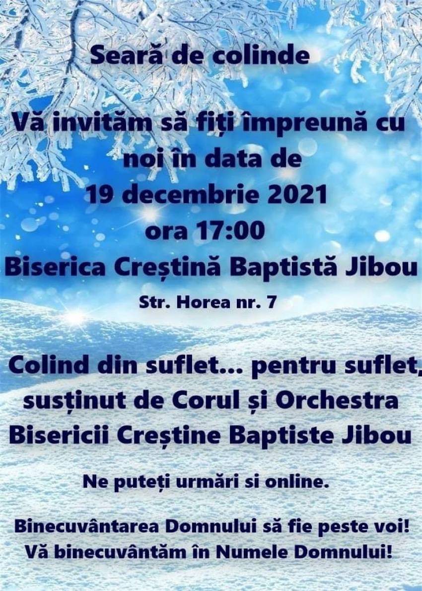 Seară de colinde la Biserica Baptistă Jibou