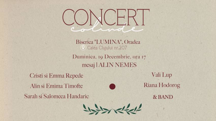 Concert de colinde la Biserica Lumina Oradea