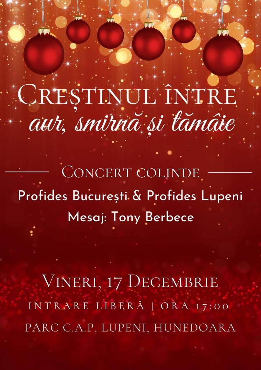 Concert de colinde Profides în Parcul C.A.P. Lupeni