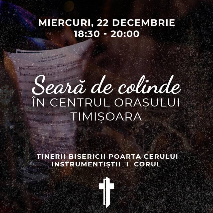 Seară de colinde în centrul orașului Timișoara