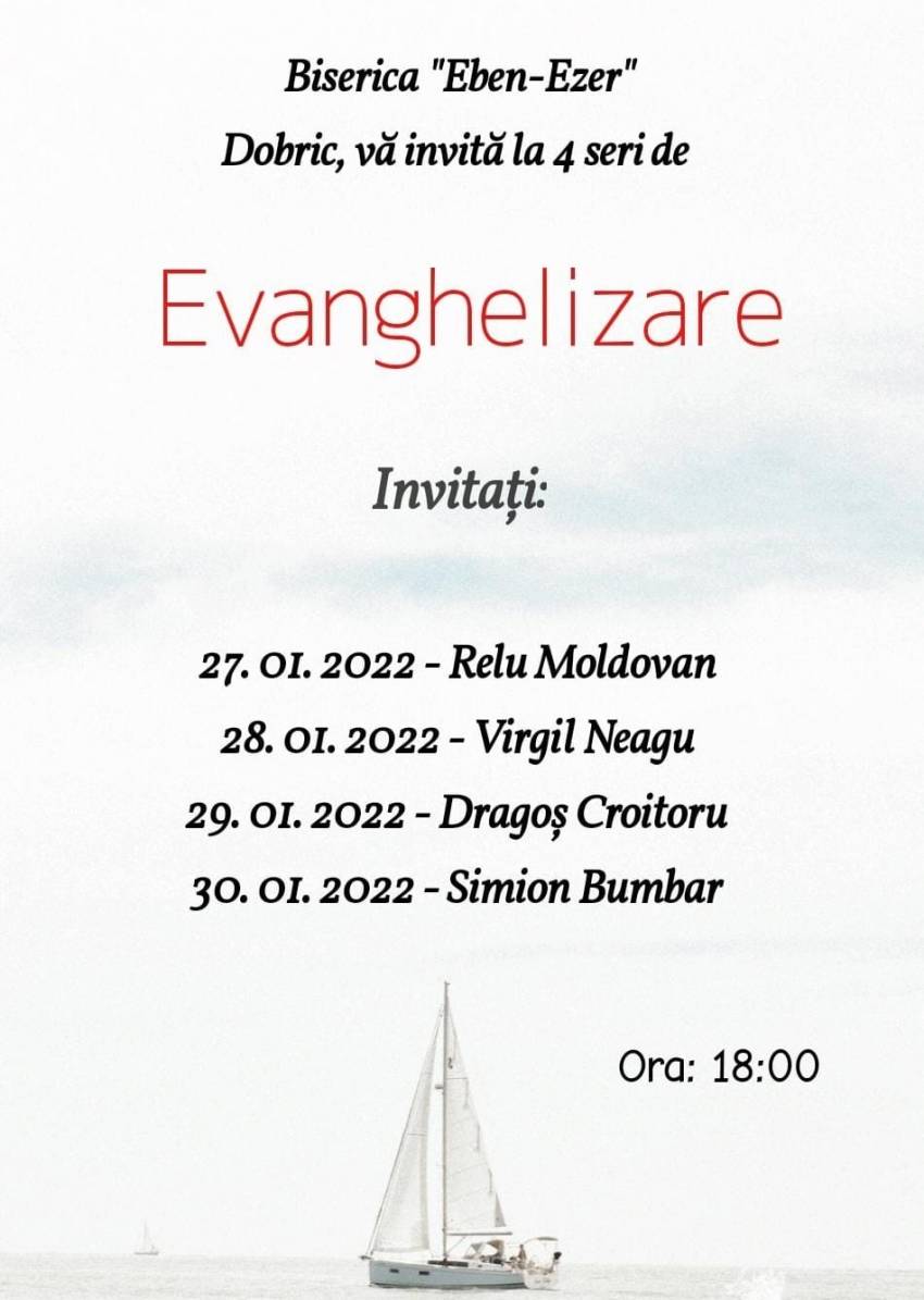 Seri de evanghelizare la Biserica Eben-Ezer Dobric