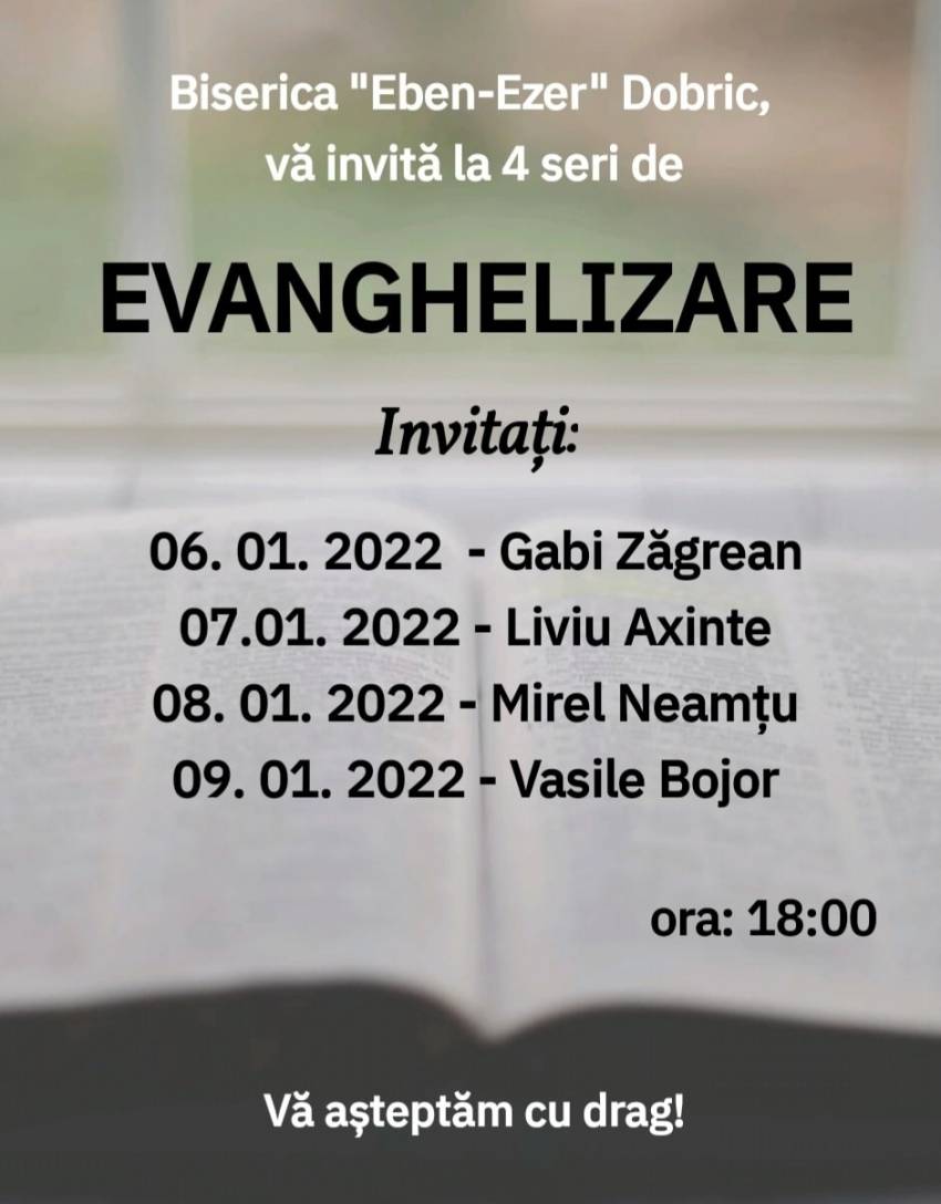 Seri de evanghelizare la Biserica Eben-Ezer Dobric