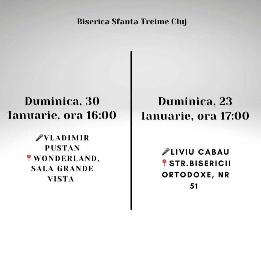 Liviu Cabău și Vladimir Pustan la Biserica Sfânta Treime Cluj-Napoca