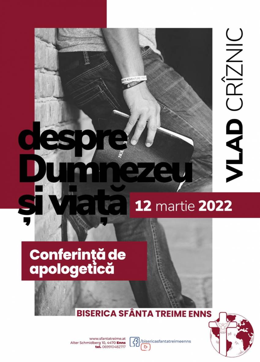 Conferință de apologetică cu Vlad Crîznic la Biserica Sfânta Treime Enns