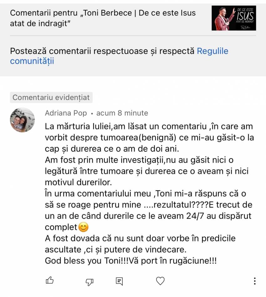 Tony Berbece ◉ Hristos vindecă cu aceeași putere și azi…