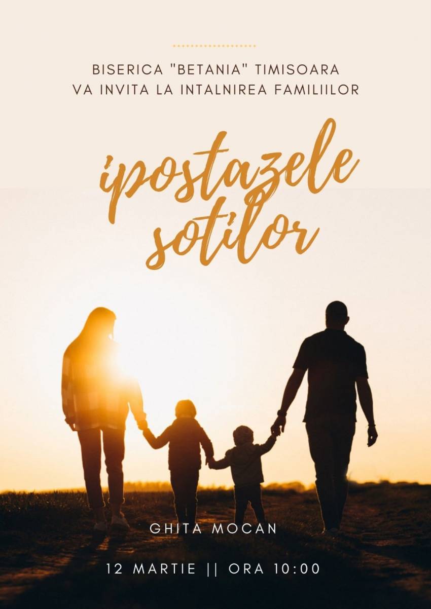 Conferință pentru familii cu Ghiță Mocan la Biserica Betania Timișoara