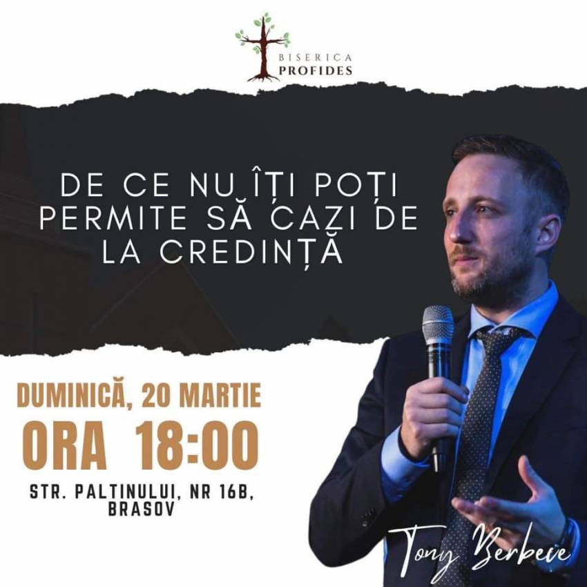Tony Berbece la Biserica Profides Brașov