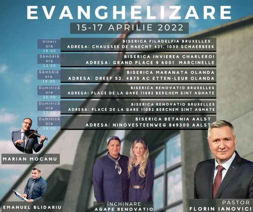 Evanghelizare cu Florin Ianovici în Belgia și Olanda
