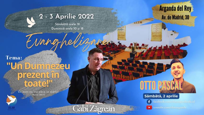 Evanghelizare cu Gabi Zăgrean și Otto Pascal la Biserica Elim Arganda del Rey