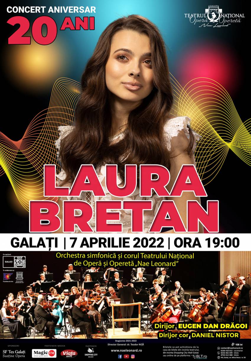 Laura Bretan în concert aniversar la Galați