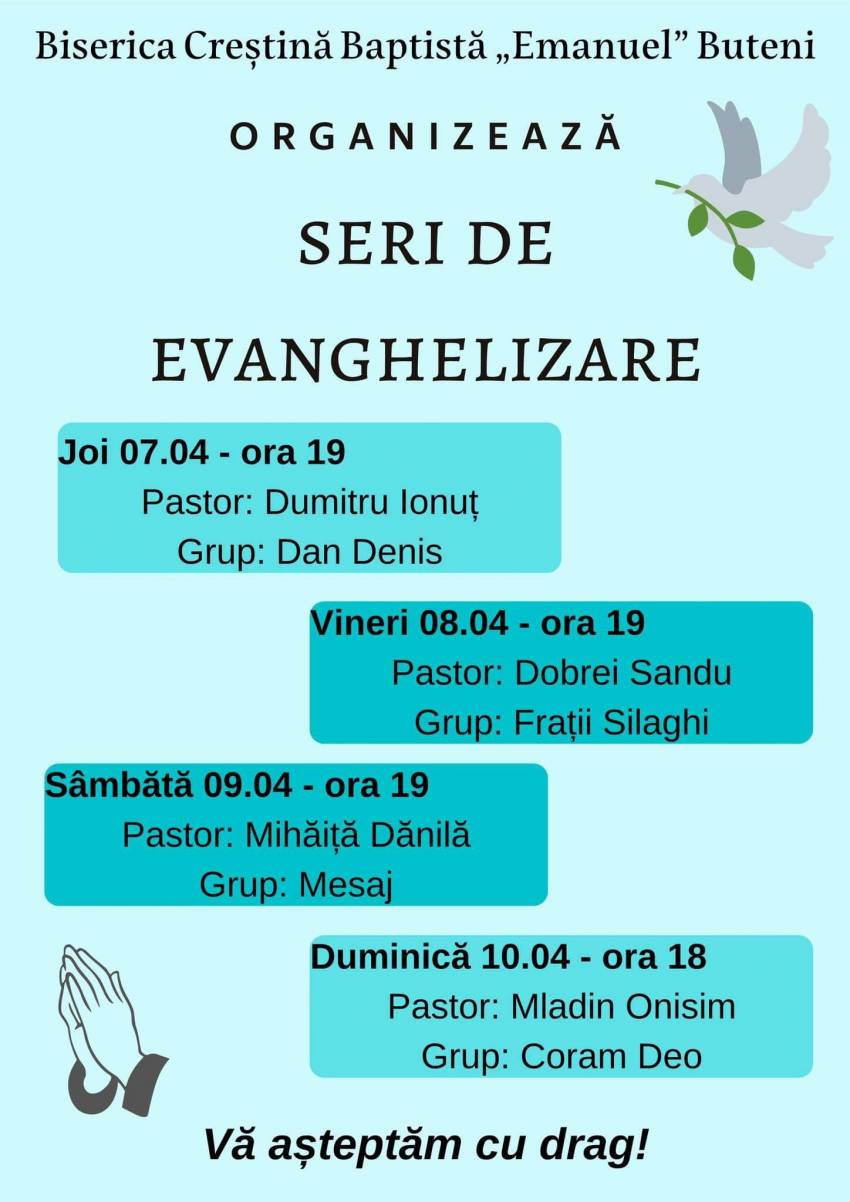 Seri de evanghelizare la Biserica Emanuel Buteni