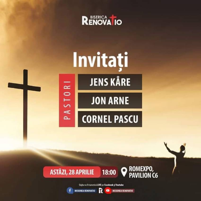 Pastorii Jens Kare, Jon Arne și Cornel Pascu la Biserica Renovatio București