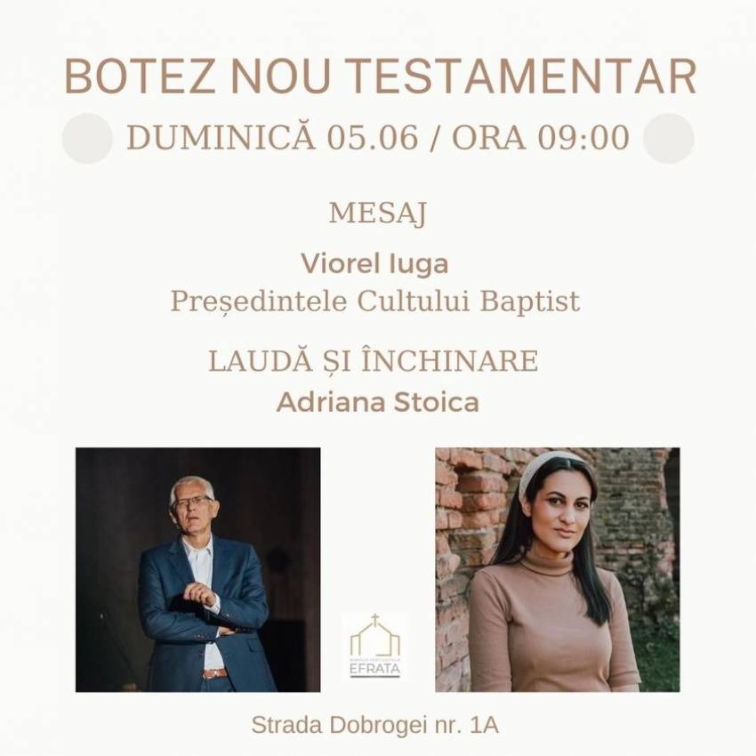 Botez la Biserica Efrata Oradea ◉ Invitați: Viorel Iuga & Adriana Stoica