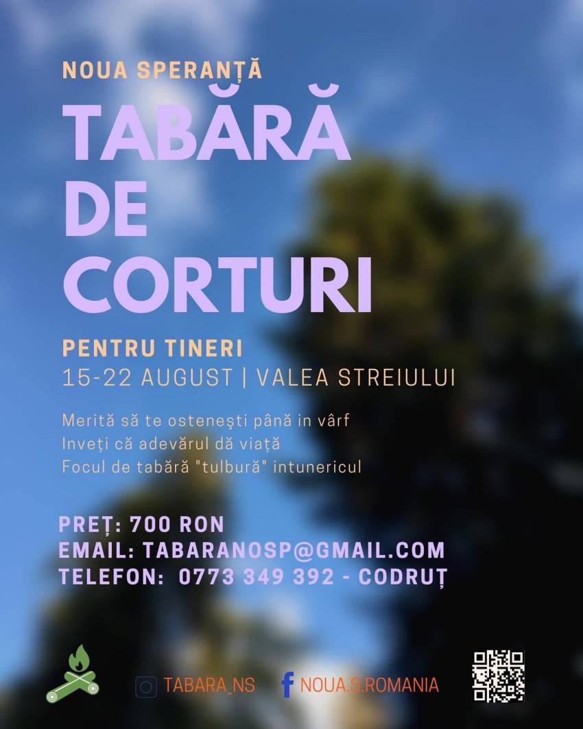 Tabără de corturi pentru tineri la Valea Streiului