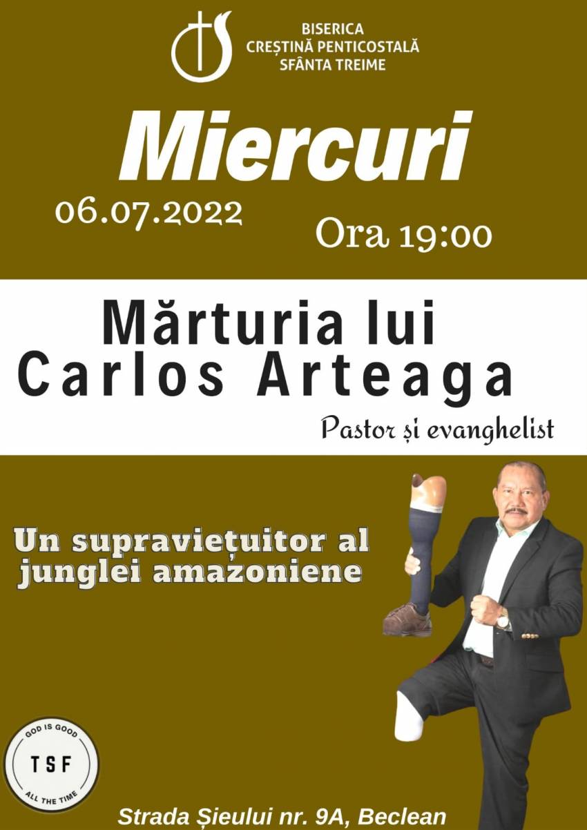 Carlos Arteaga la Biserica Sfânta Treime Beclean
