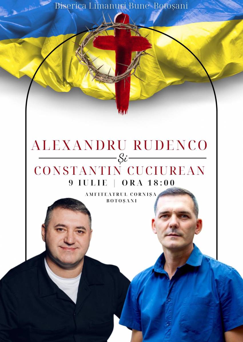 Evanghelizare la Botoșani cu pastorii Alexandru Rudenco și Constantin Cuciurean din Ucraina
