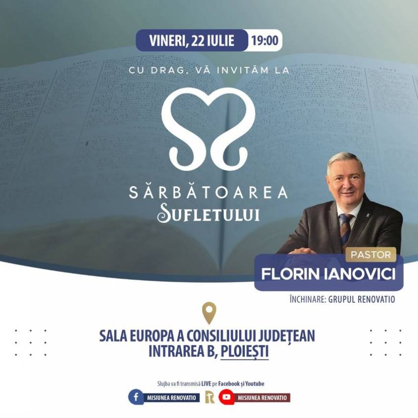 Sărbătoarea Sufletului cu Florin Ianovici la Ploiești