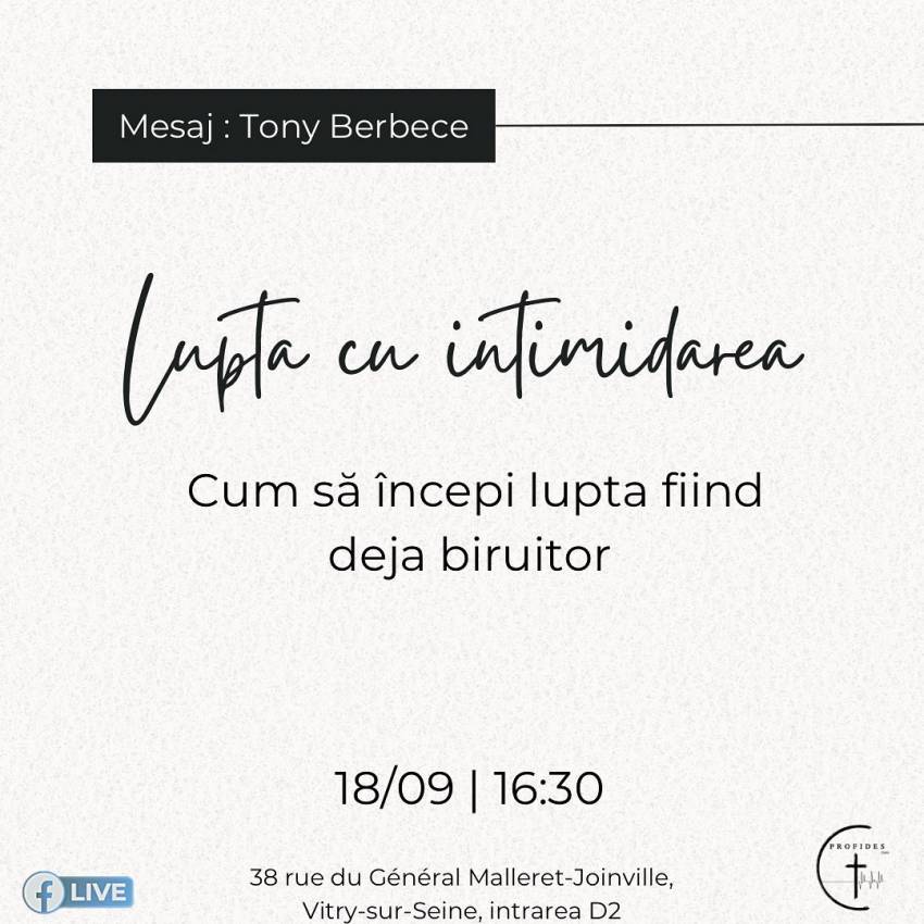 Tony Berbece la Biserica Profides Paris 
