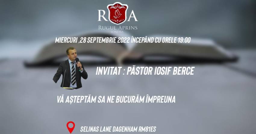 Iosif Berce la Biserica Rugul Aprins Londra