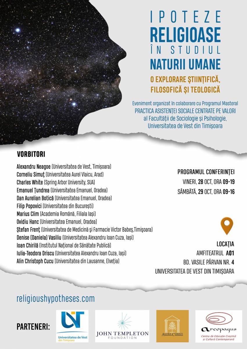 Conferința „Ipoteze religioase în studiul naturii umane” la Centrul Areopagus Timişoara