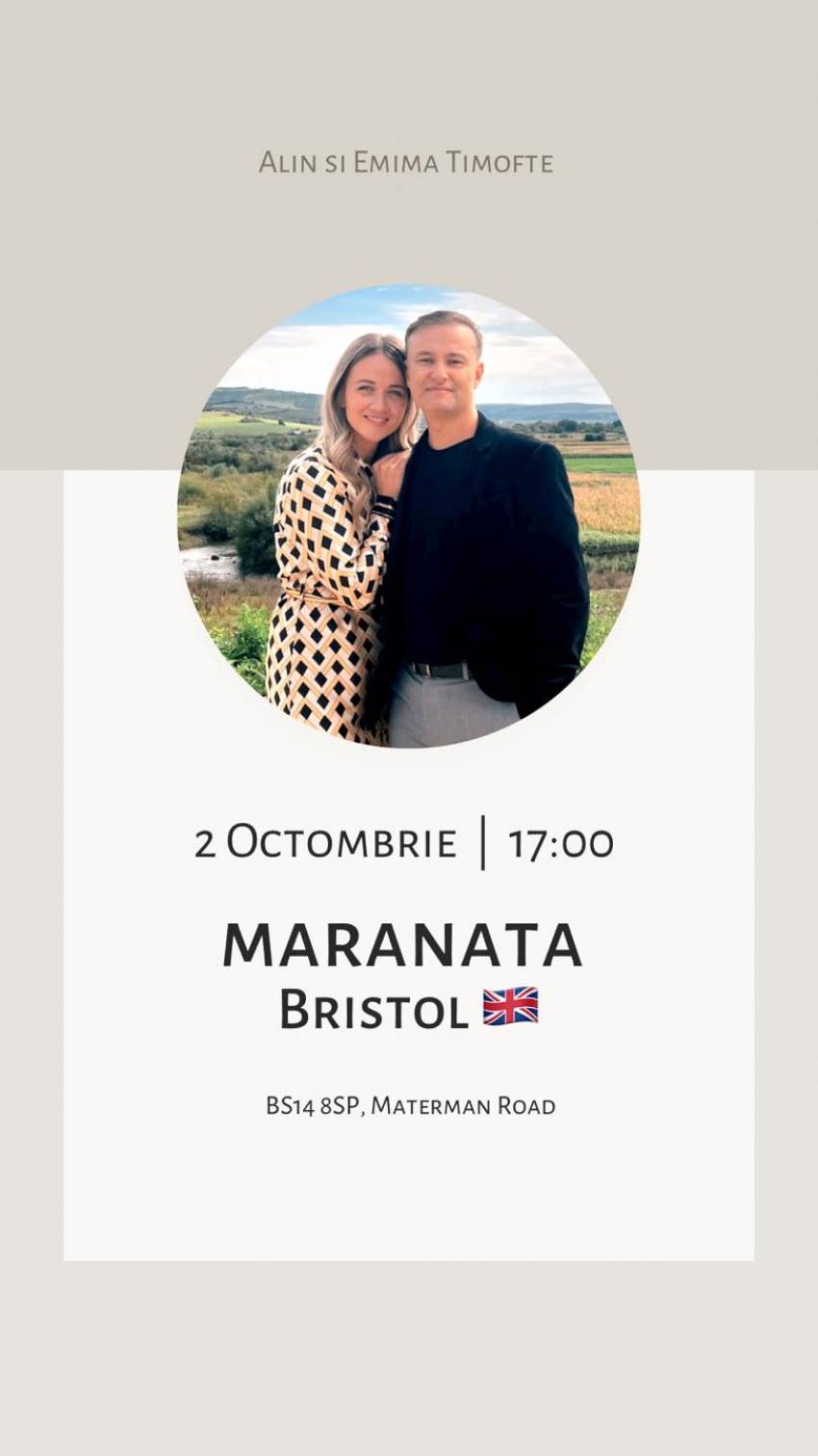 Alin & Emima Timofte la Biserica Maranata Bristol