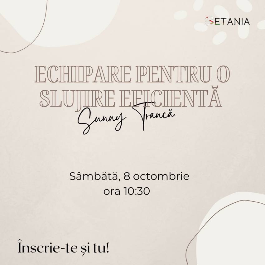 Seminar cu Sunny Trancă la Biserica Betania Oradea