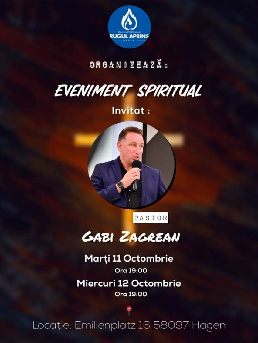 Gabi Zăgrean la Biserica Rugul Aprins Hagen